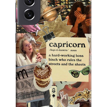 Capricorn Zodiac Samsung S21 FE 5G Hard Case Back Cover by Casekaro