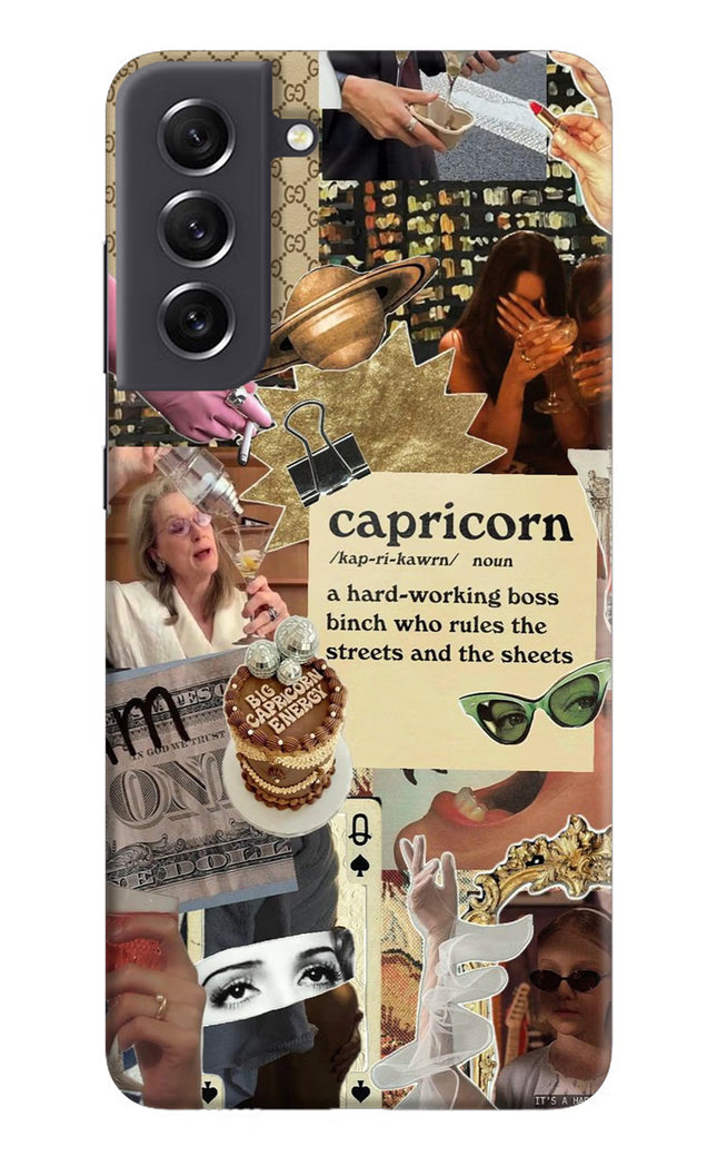 Capricorn Zodiac Samsung S21 FE 5G Hard Case Back Cover by Casekaro