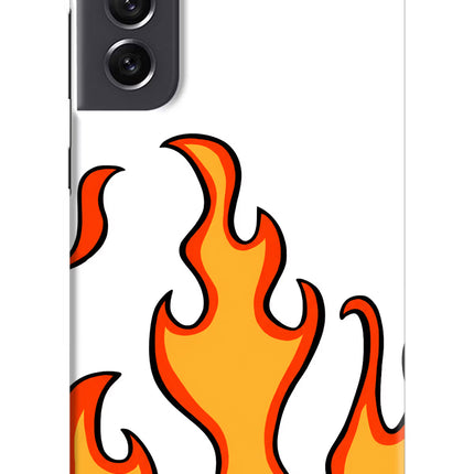 Fired Up – White Samsung S21 FE 5G Hard Case Back Cover by Casekaro