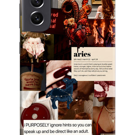 Zodiac Aries Samsung S21 FE 5G Hard Case Back Cover by Casekaro
