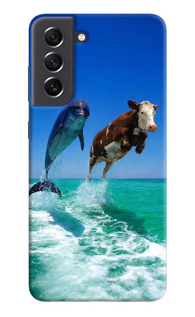 Dolphin vs Cow Samsung S21 FE 5G Hard Case Back Cover by Casekaro