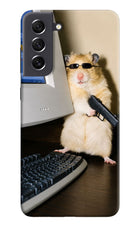 Hacker Hamster Samsung S21 FE 5G Hard Case Back Cover by Casekaro