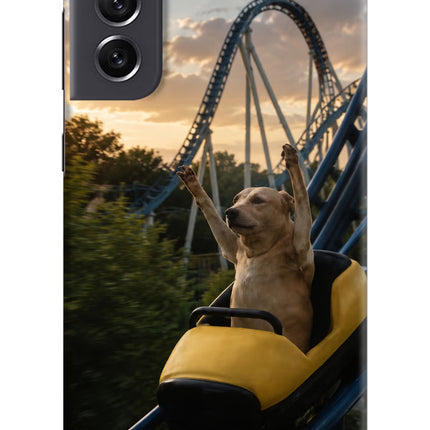 Rollercoaster Dog Samsung S21 FE 5G Hard Case Back Cover by Casekaro
