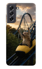 Rollercoaster Dog Samsung S21 FE 5G Hard Case Back Cover by Casekaro