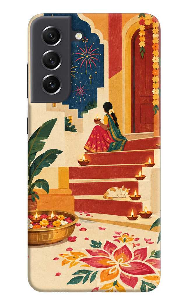 Diwali Rangoli Samsung S21 FE 5G Hard Case Back Cover by Casekaro
