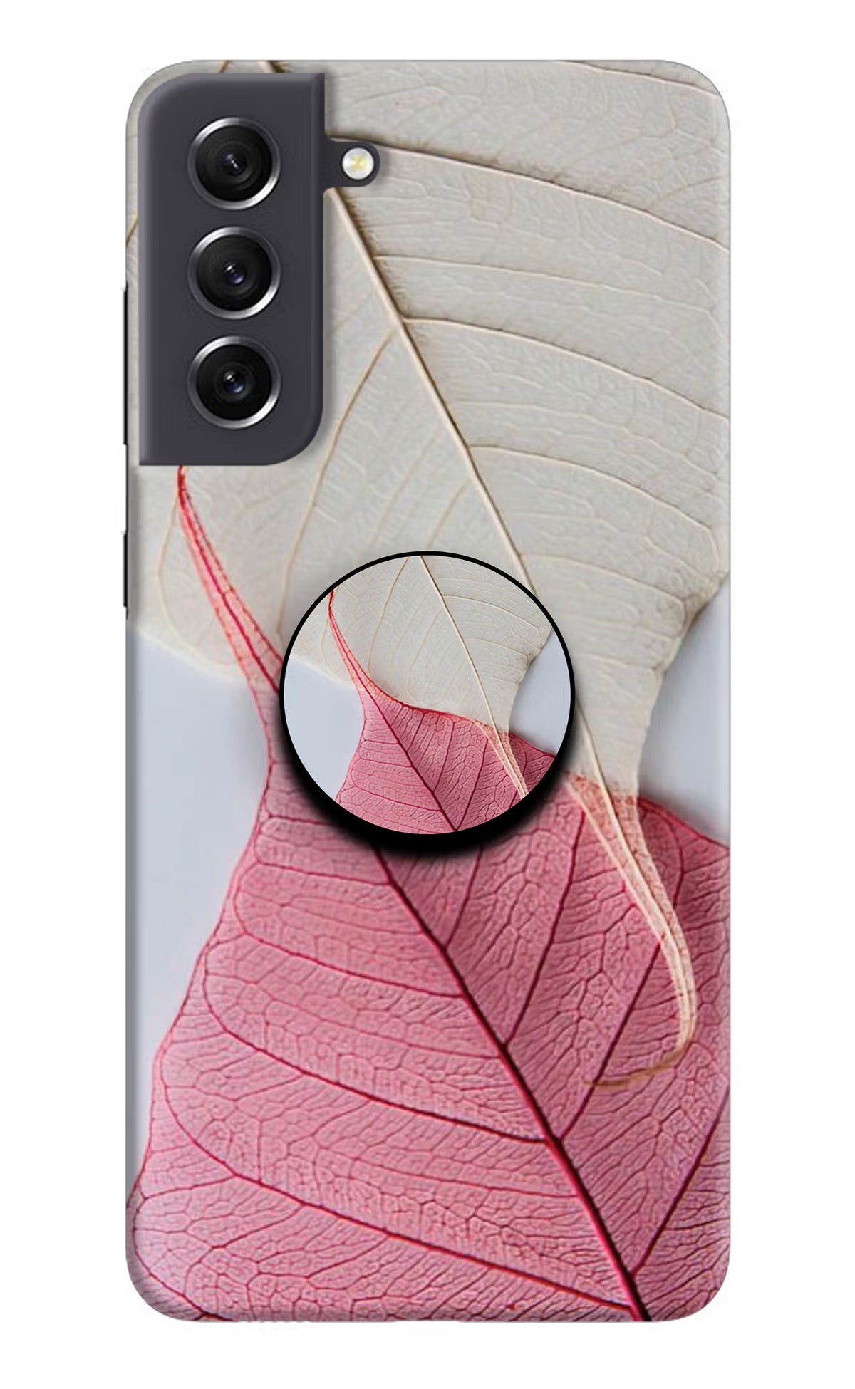 White Pink Leaf Samsung S21 FE 5G Pop Case by Casekaro