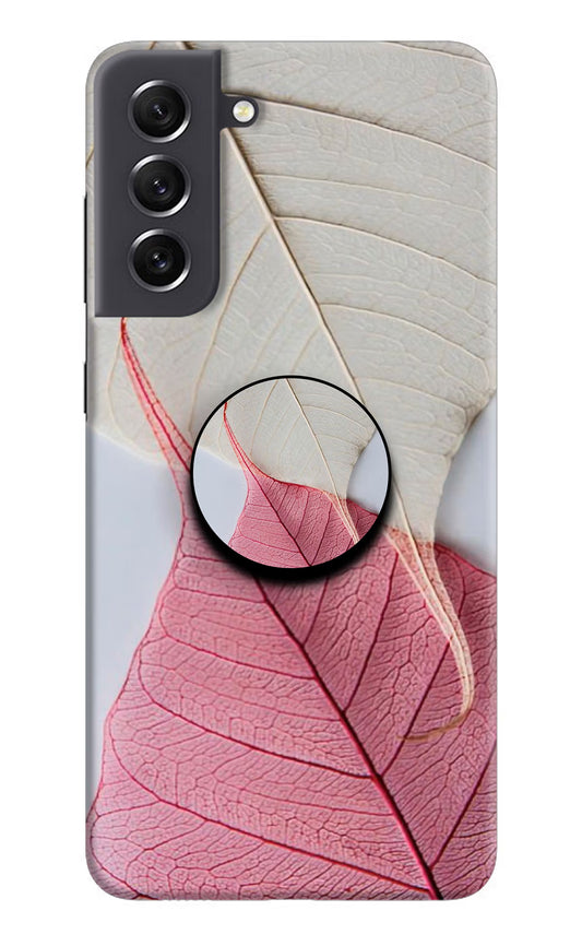 White Pink Leaf Samsung S21 FE 5G Pop Case by Casekaro