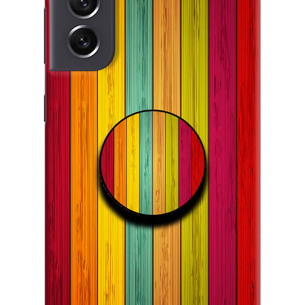 Multicolor Wooden Samsung S21 FE 5G Pop Case by Casekaro