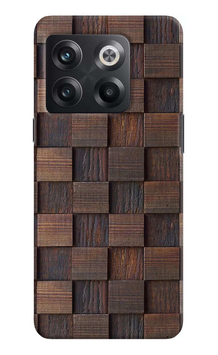 Wooden Cube Design OnePlus 10T 5G Back Cover, Hard case
