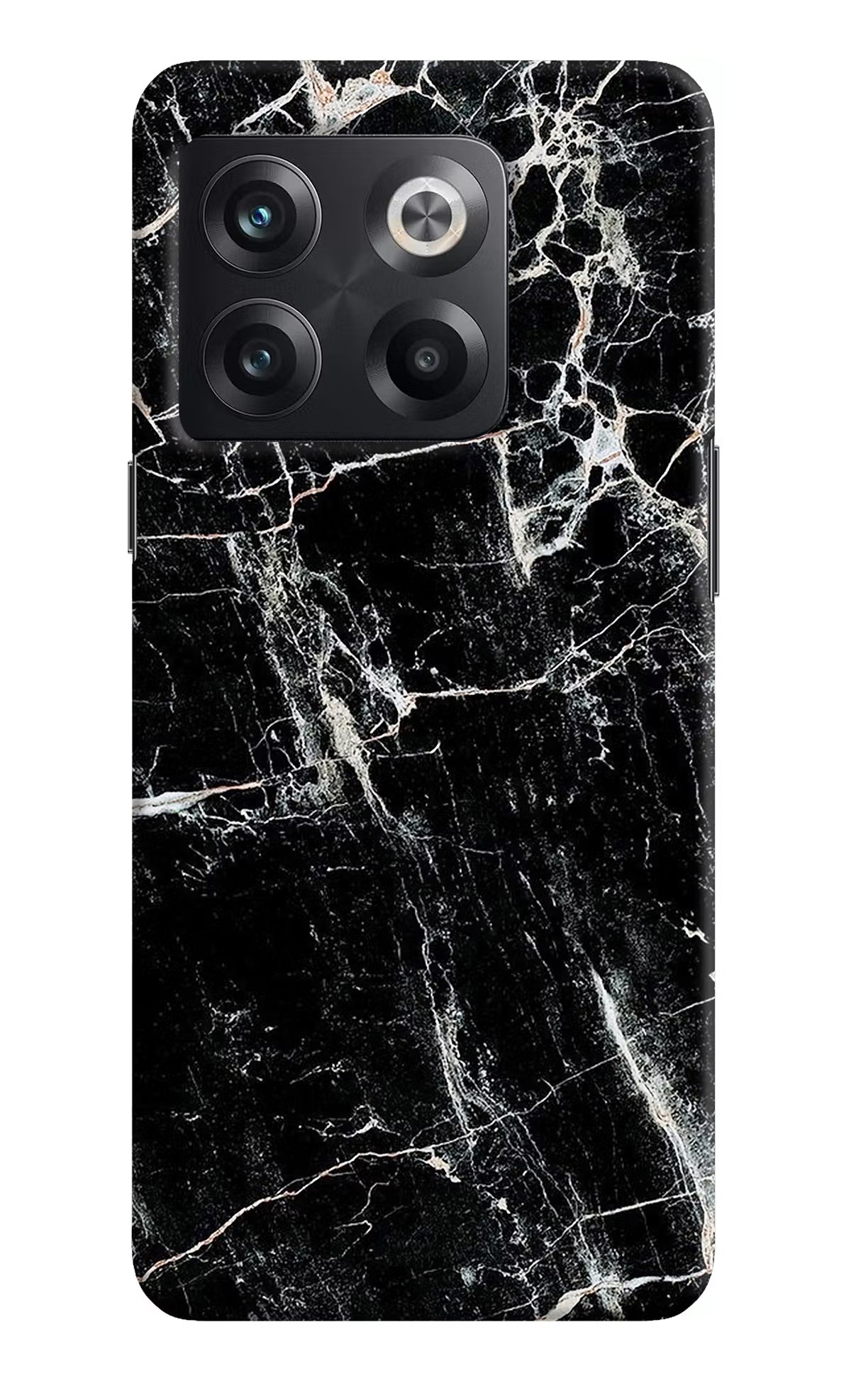Black Marble Texture OnePlus 10T 5G Hard Case Back Cover by Casekaro