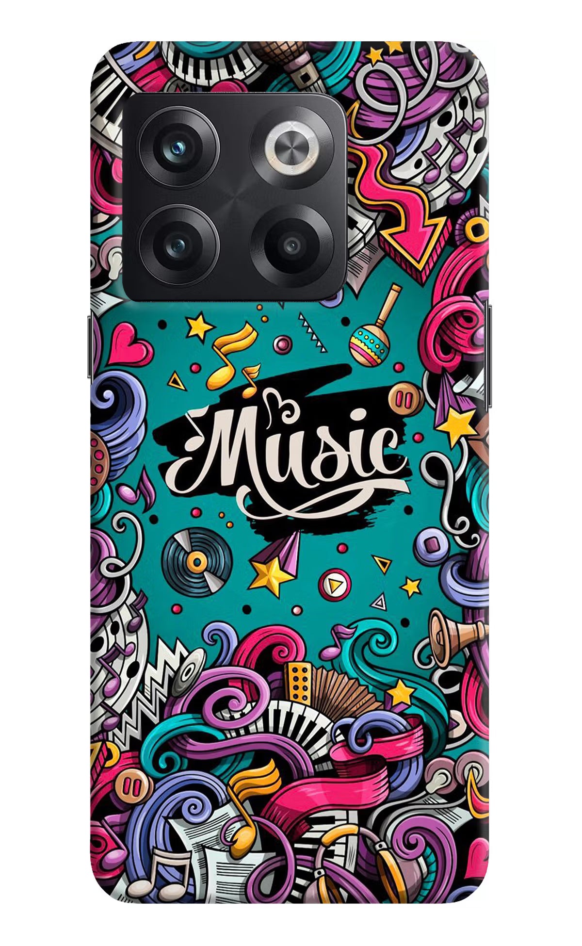Music Graffiti OnePlus 10T 5G Hard Case Back Cover by Casekaro