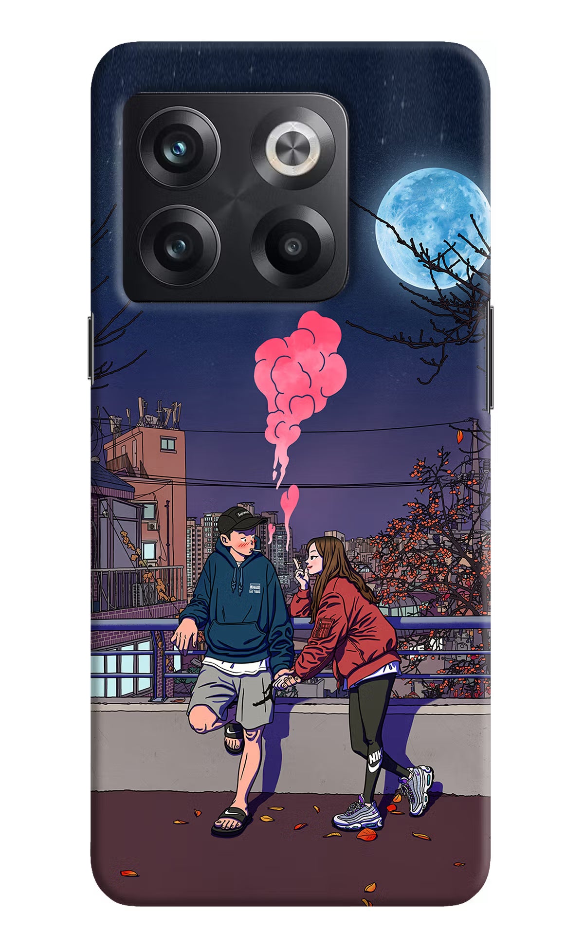 Chilling Couple OnePlus 10T 5G Hard Case Back Cover by Casekaro