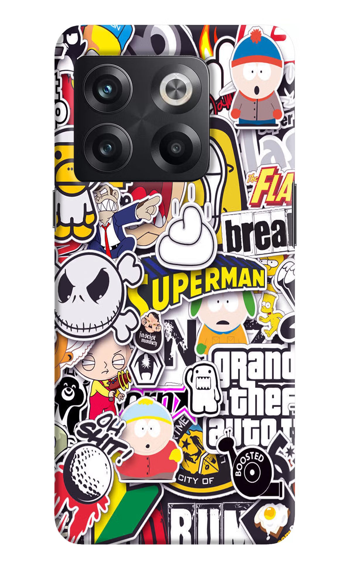 Sticker Bomb OnePlus 10T 5G Hard Case Back Cover by Casekaro