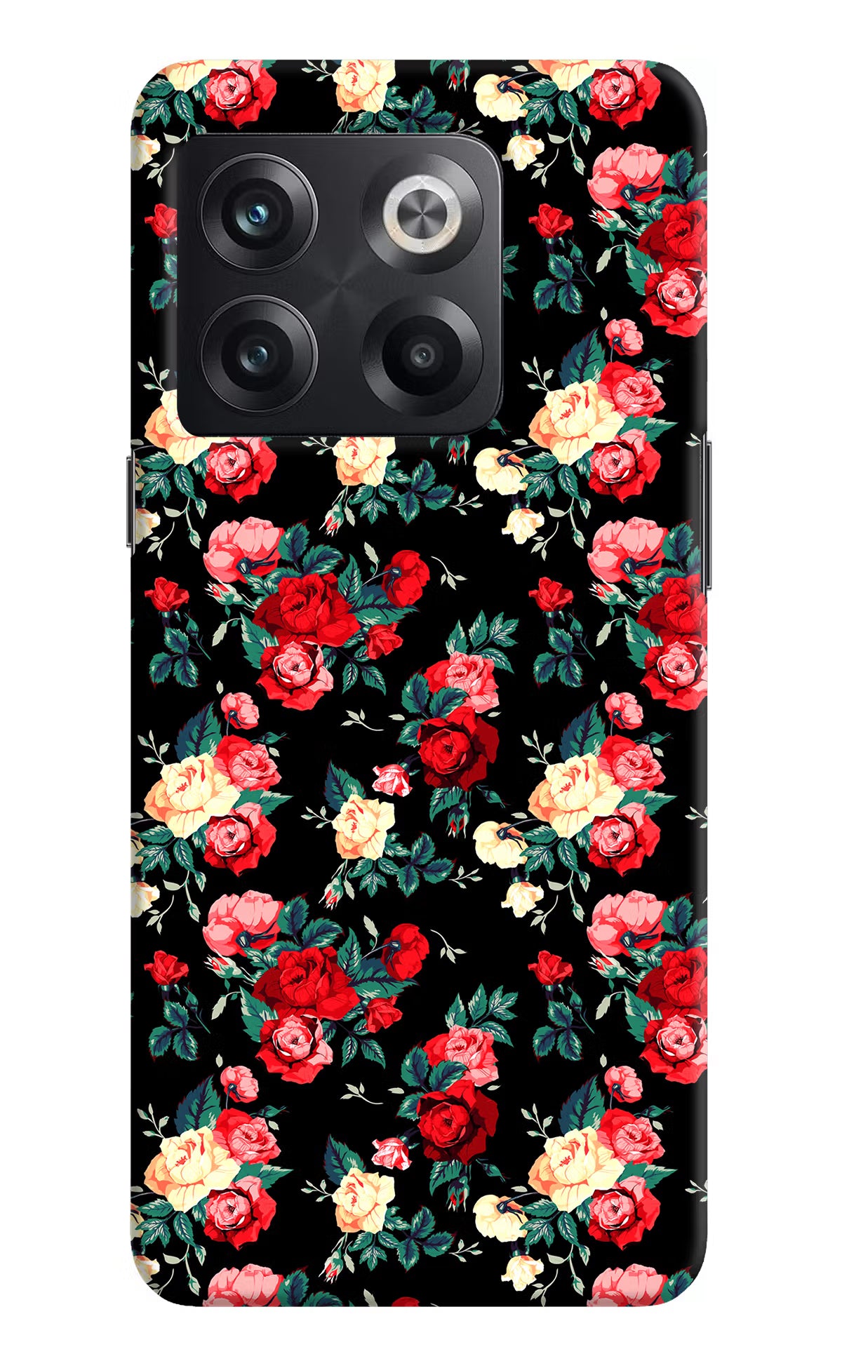 Rose Pattern OnePlus 10T 5G Hard Case Back Cover by Casekaro