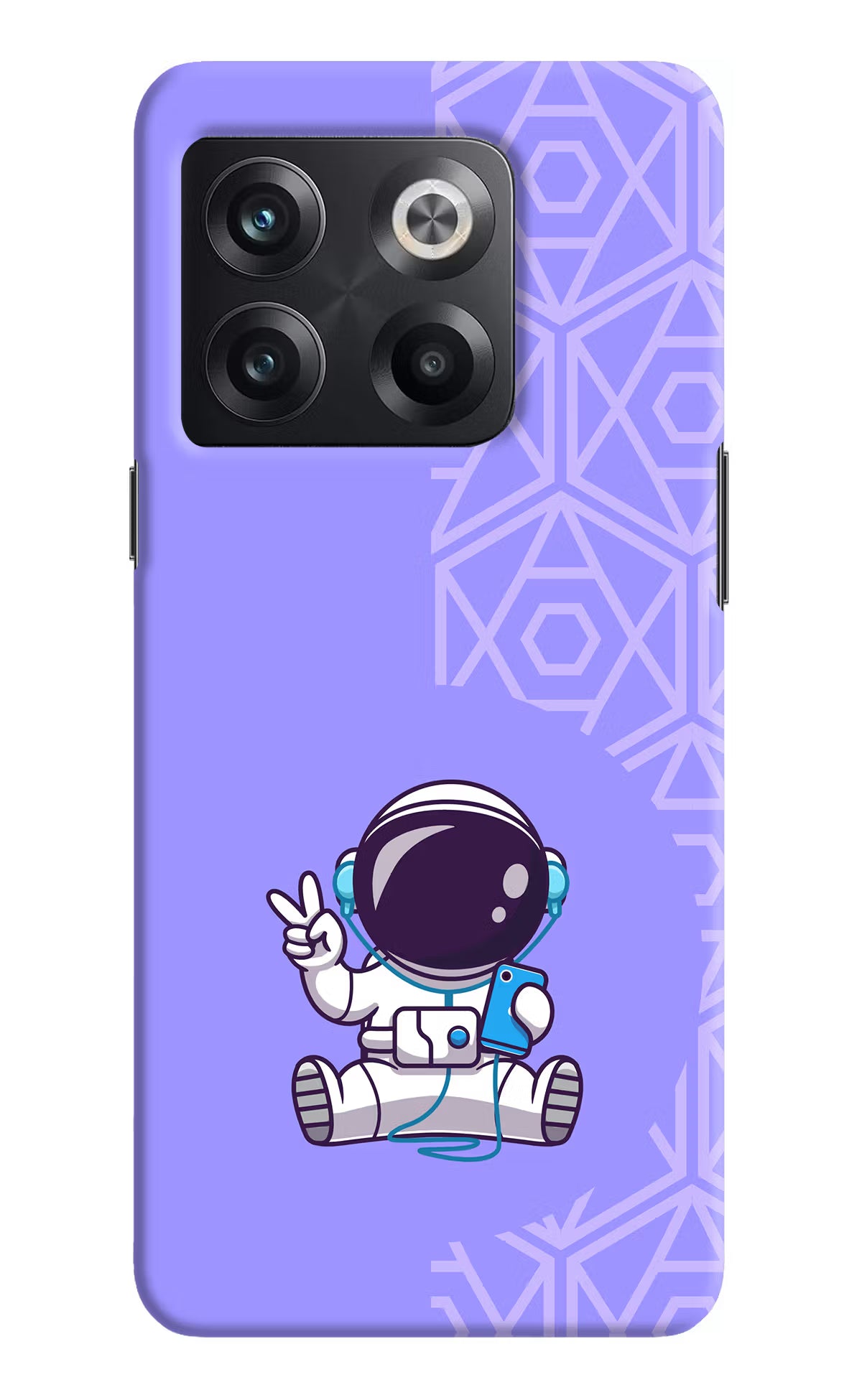 Cute Astronaut Chilling OnePlus 10T 5G Hard Case Back Cover by Casekaro
