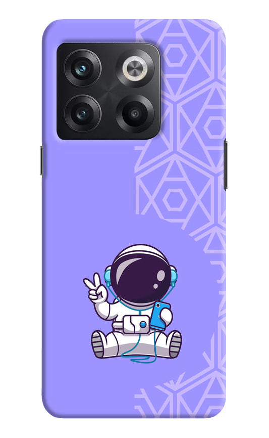 Cute Astronaut Chilling OnePlus 10T 5G Hard Case Back Cover by Casekaro