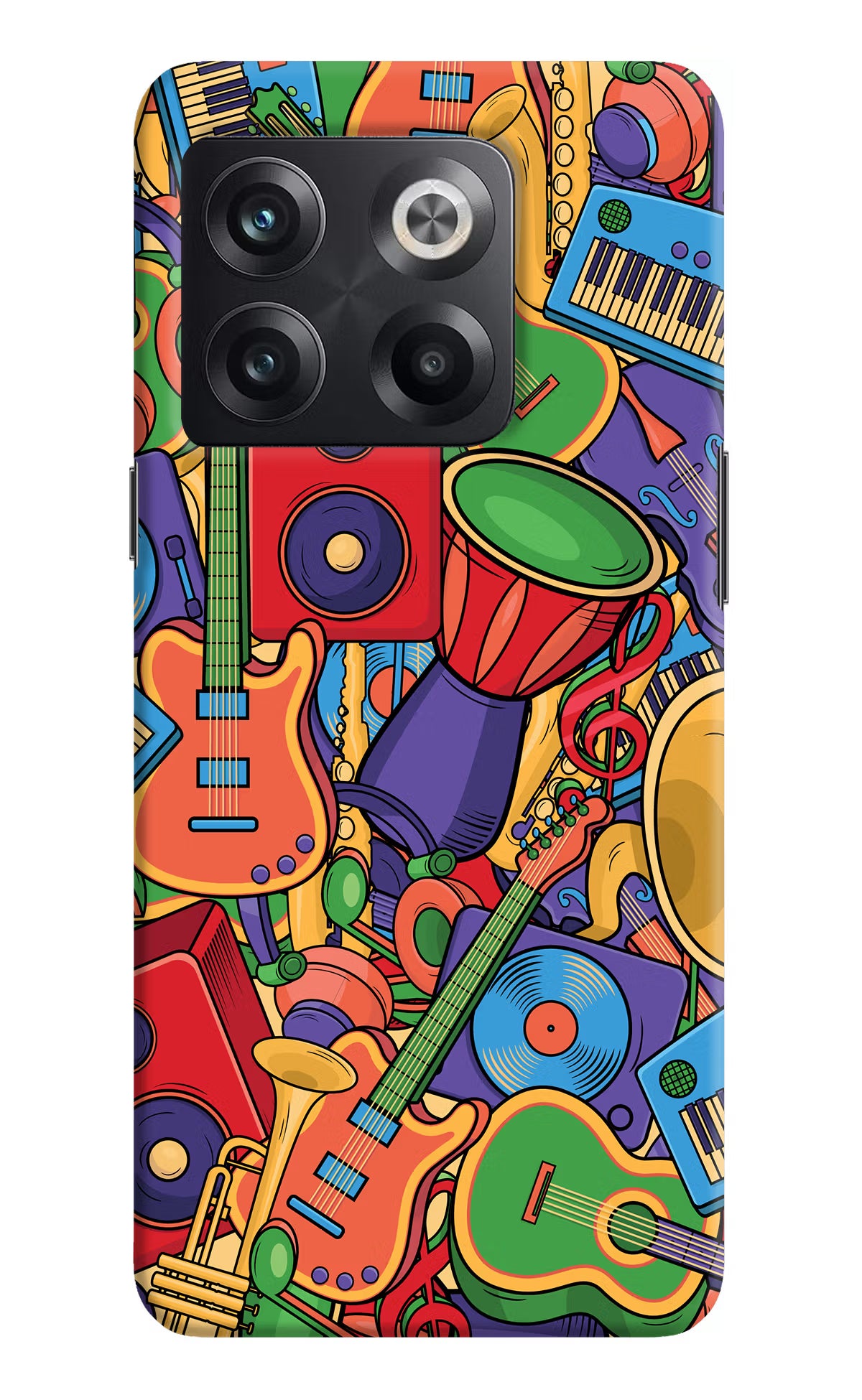 Music Instrument Doodle OnePlus 10T 5G Hard Case Back Cover by Casekaro