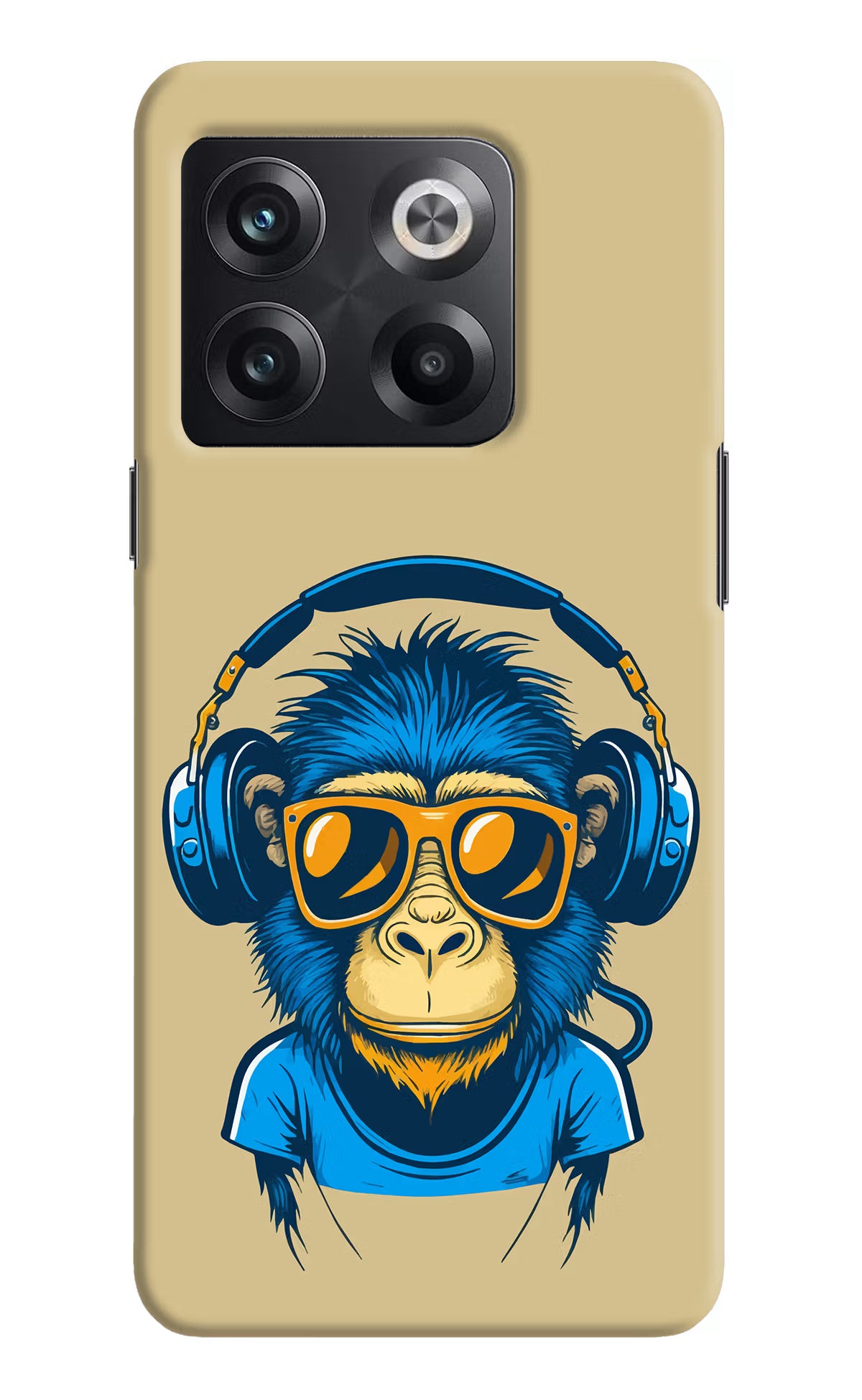 Monkey Headphone OnePlus 10T 5G Hard Case Back Cover by Casekaro