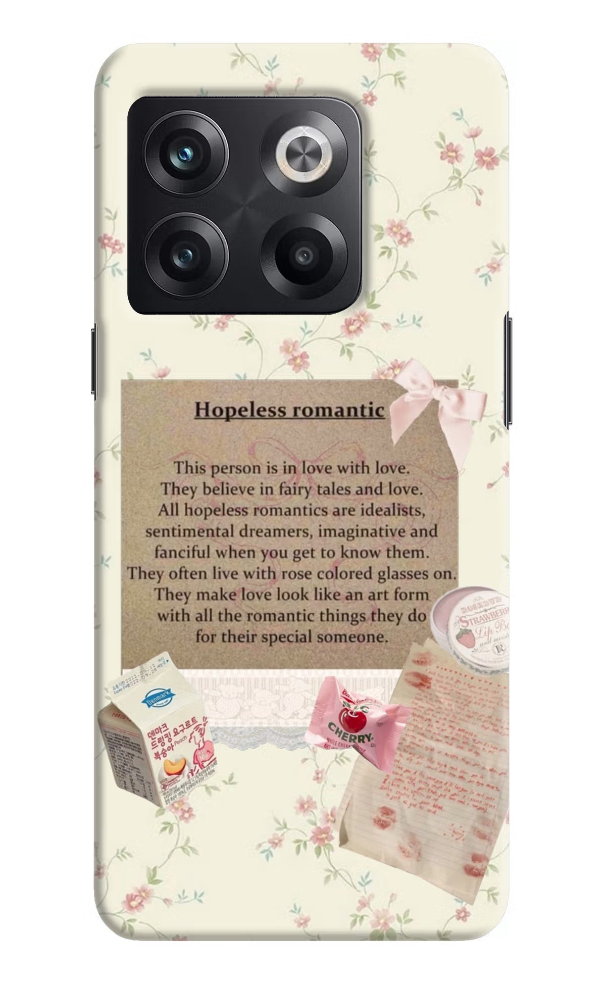 Hopeless Romantic OnePlus 10T 5G Hard Case Back Cover by Casekaro