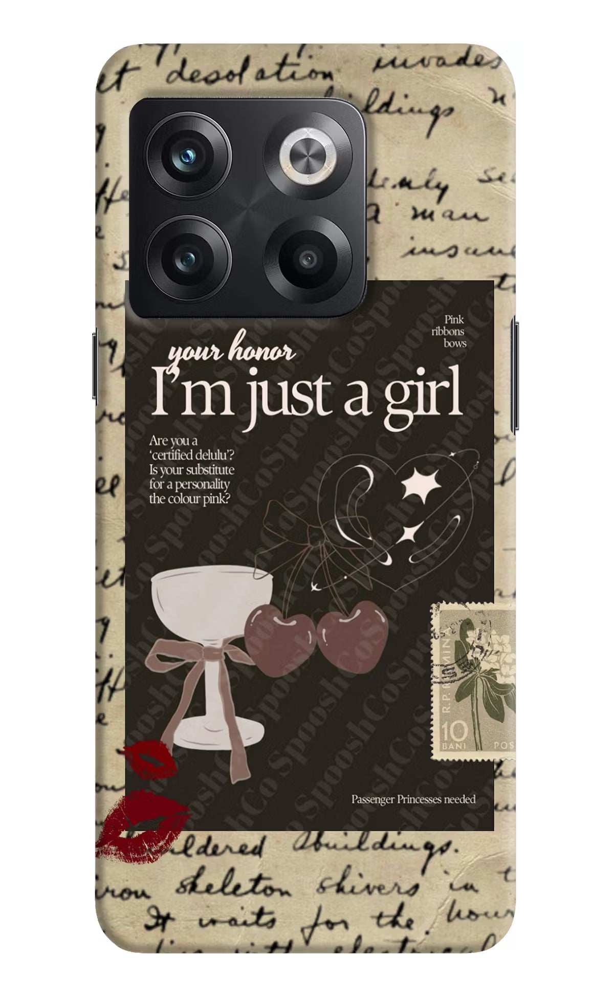 I am just a girl OnePlus 10T 5G Hard Case Back Cover by Casekaro