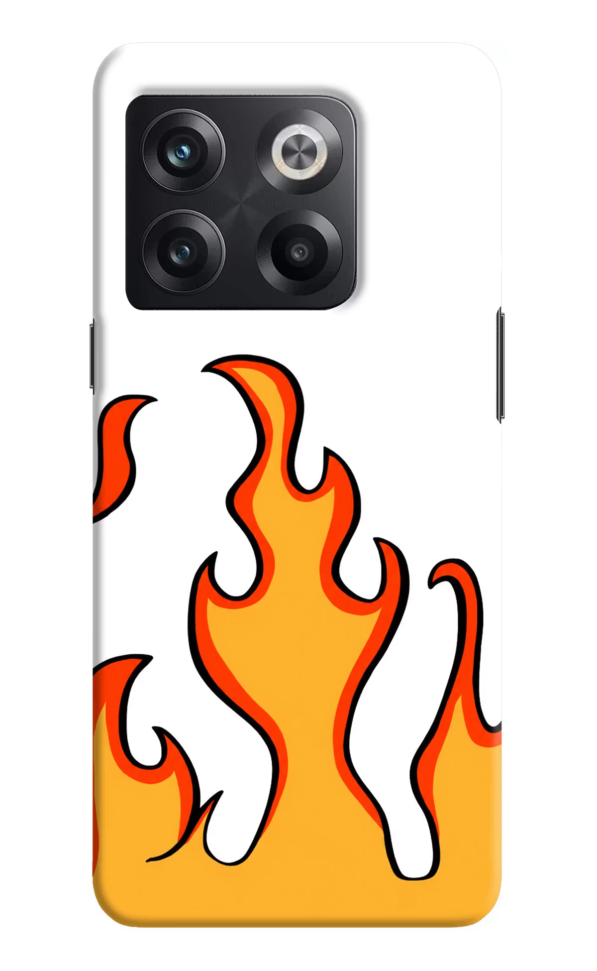 Fired Up – White OnePlus 10T 5G Hard Case Back Cover by Casekaro