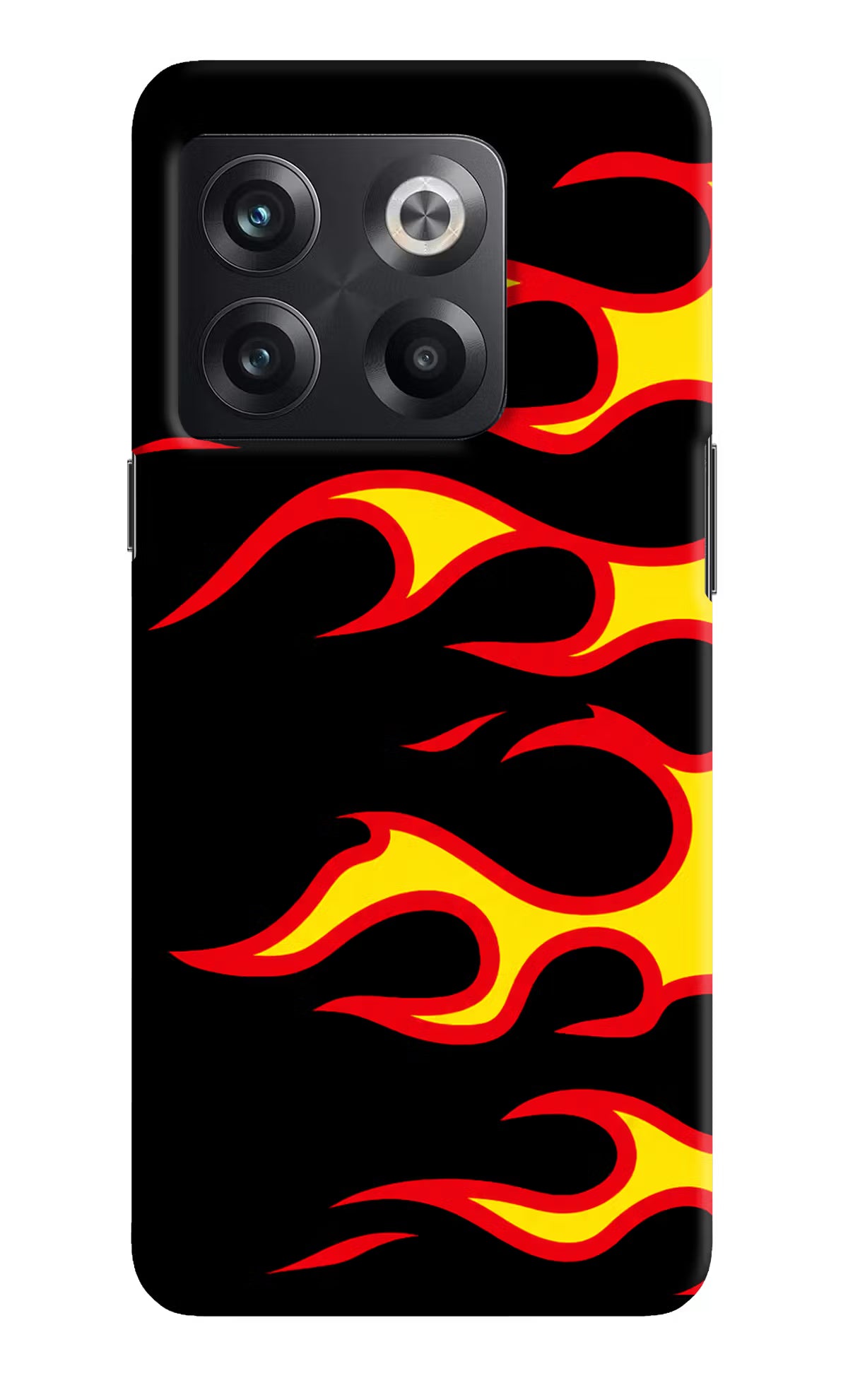 Side Sweep Flames OnePlus 10T 5G Hard Case Back Cover by Casekaro