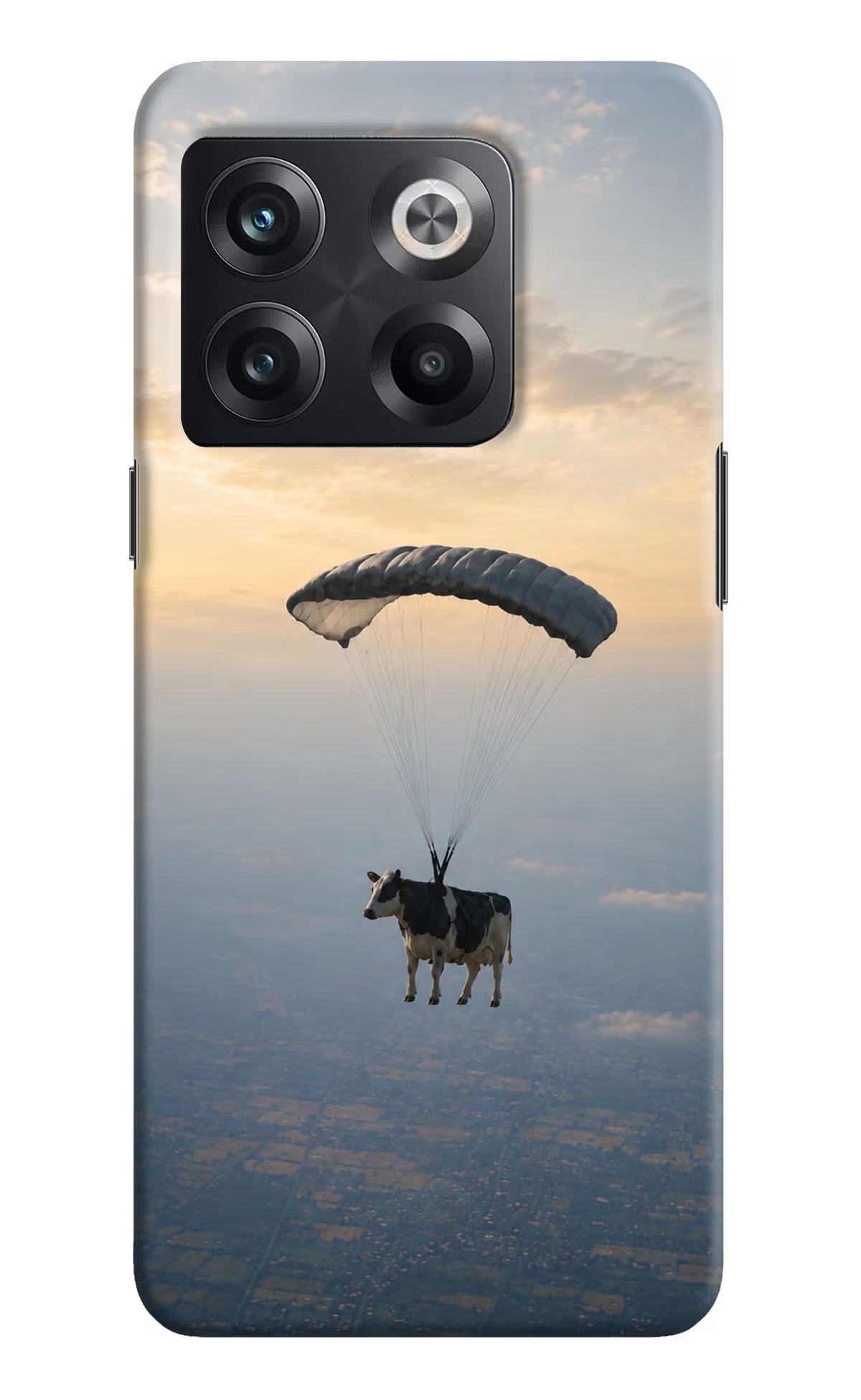 Skydiving Cow OnePlus 10T 5G Back Cover