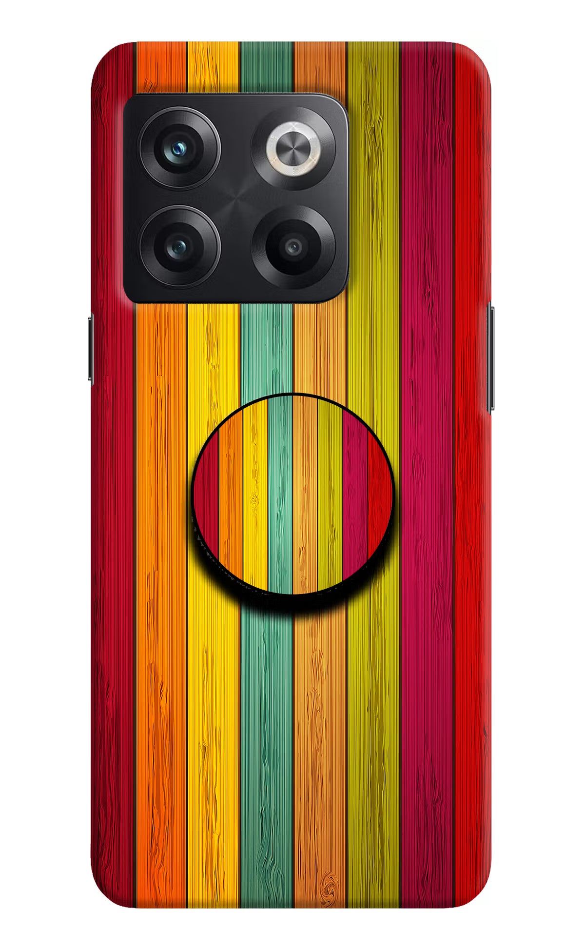 Multicolor Wooden OnePlus 10T 5G Pop Case by Casekaro