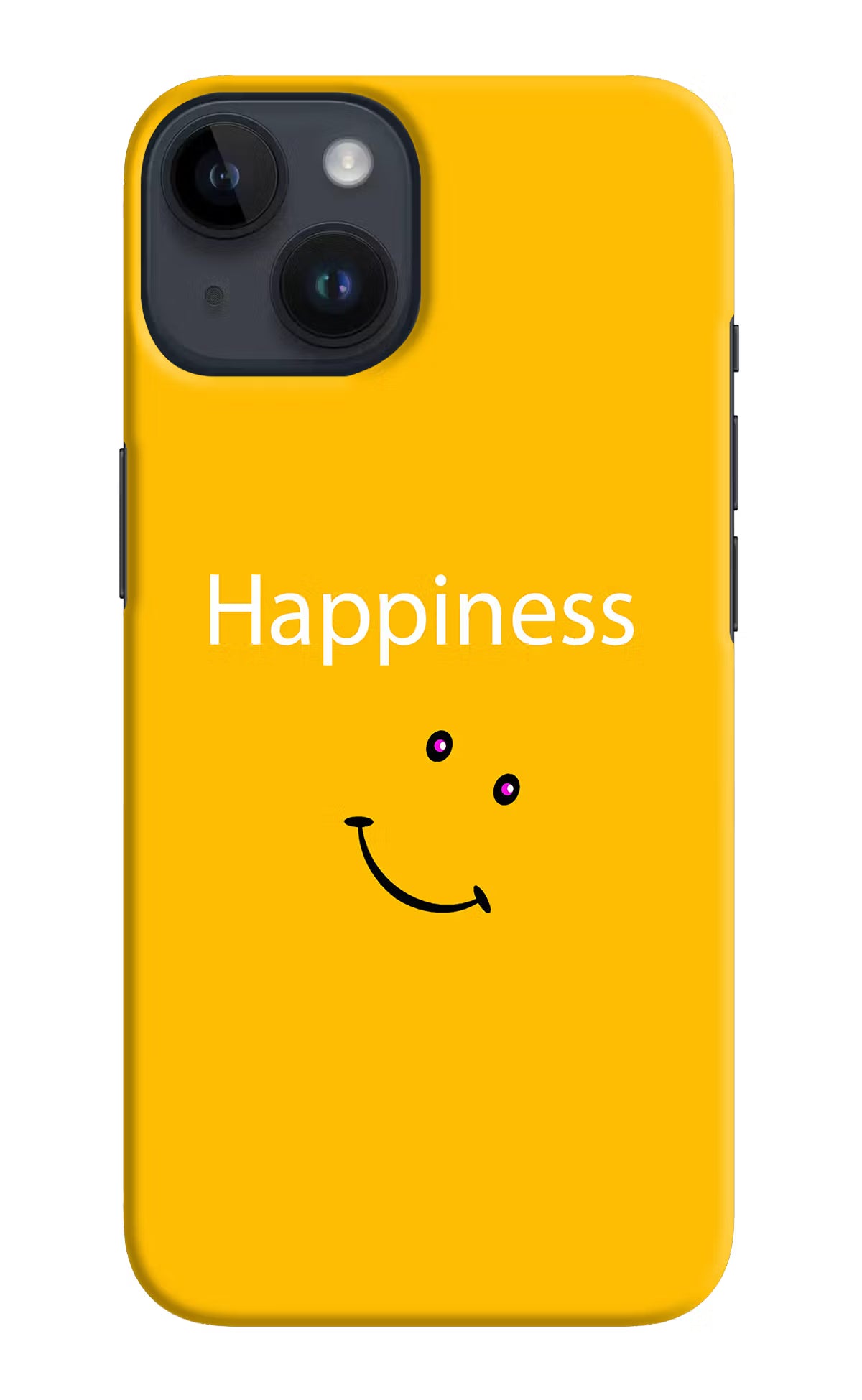 Happiness With Smiley iPhone 14 Hard Case Back Cover by Casekaro