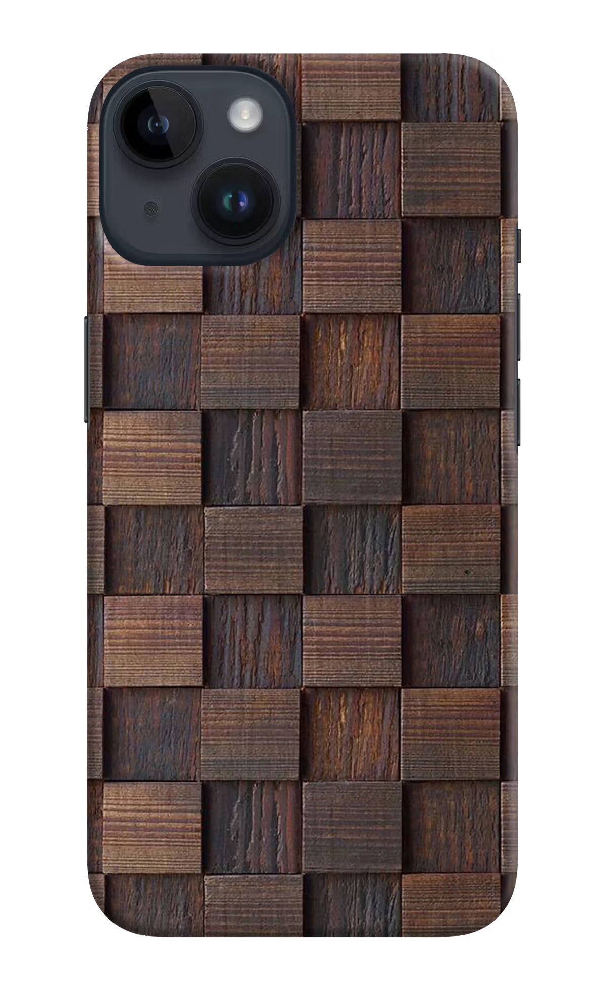 Wooden Cube Design iPhone 14 Hard Case Back Cover by Casekaro