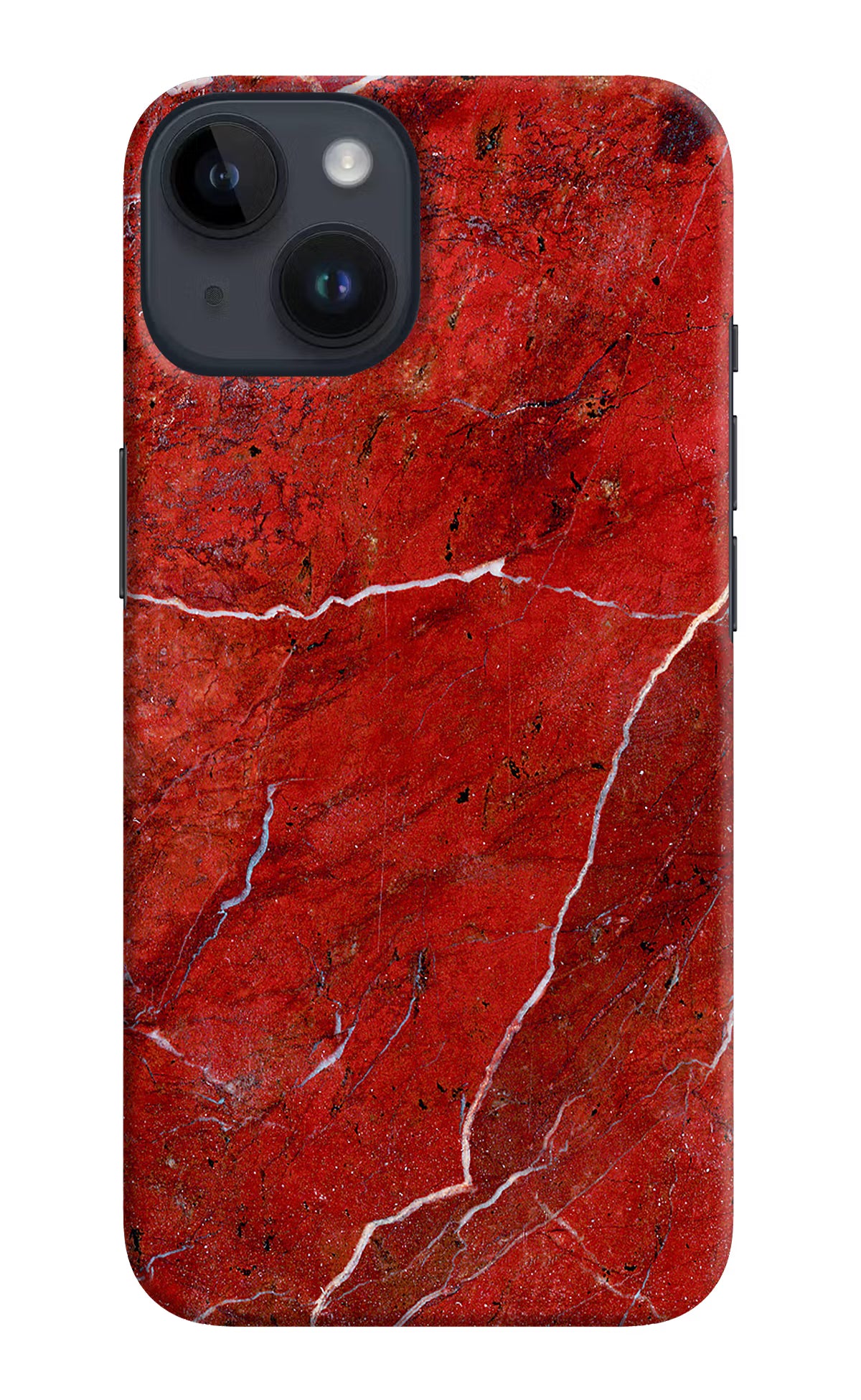 Red Marble Design iPhone 14 Hard Case Back Cover by Casekaro