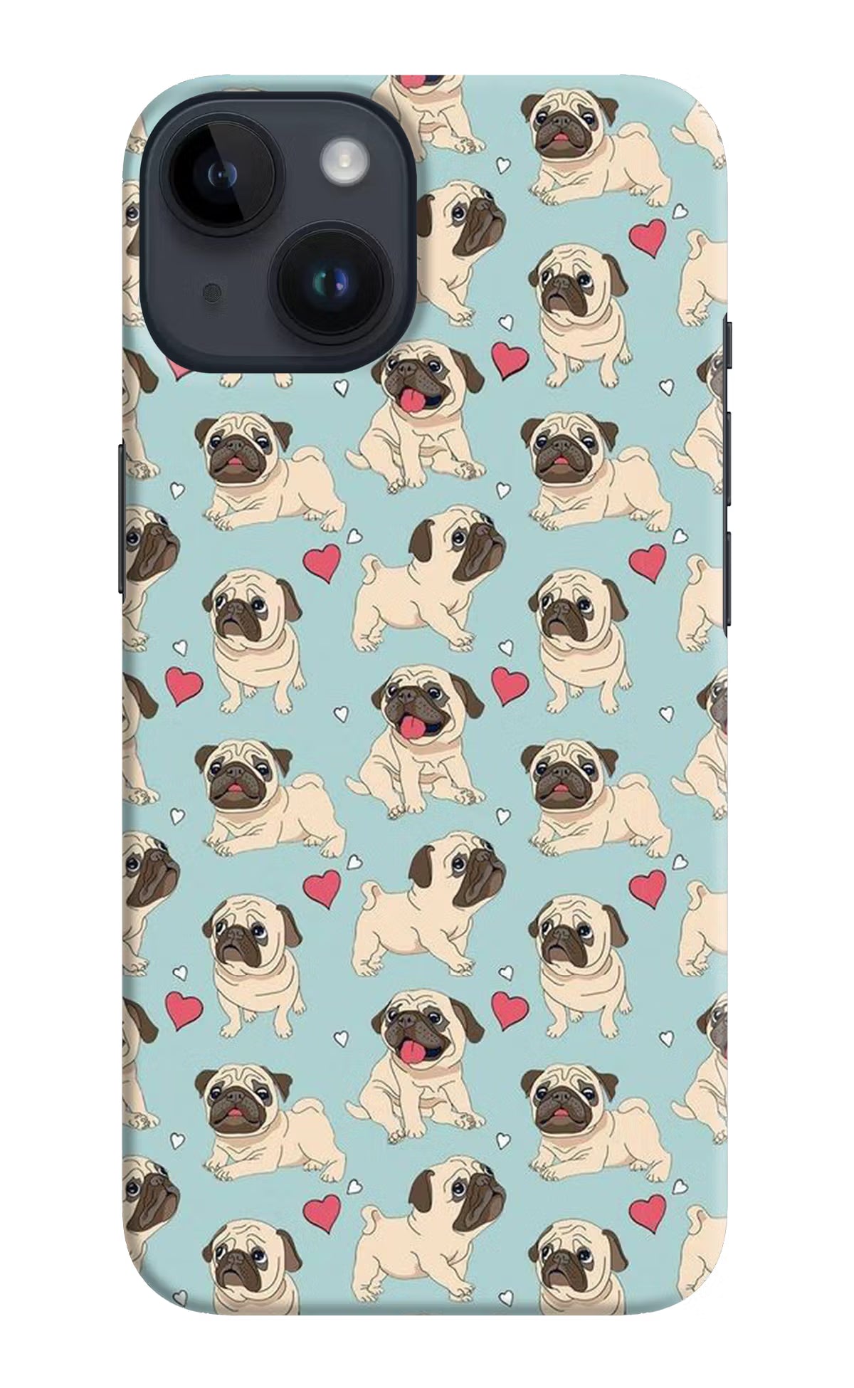 Pug Dog iPhone 14 Hard Case Back Cover by Casekaro