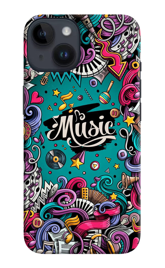 Music Graffiti iPhone 14 Hard Case Back Cover by Casekaro