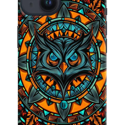 Angry Owl Art iPhone 14 Hard Case Back Cover by Casekaro
