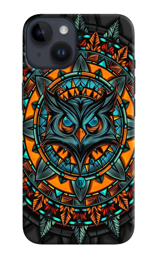 Angry Owl Art iPhone 14 Hard Case Back Cover by Casekaro