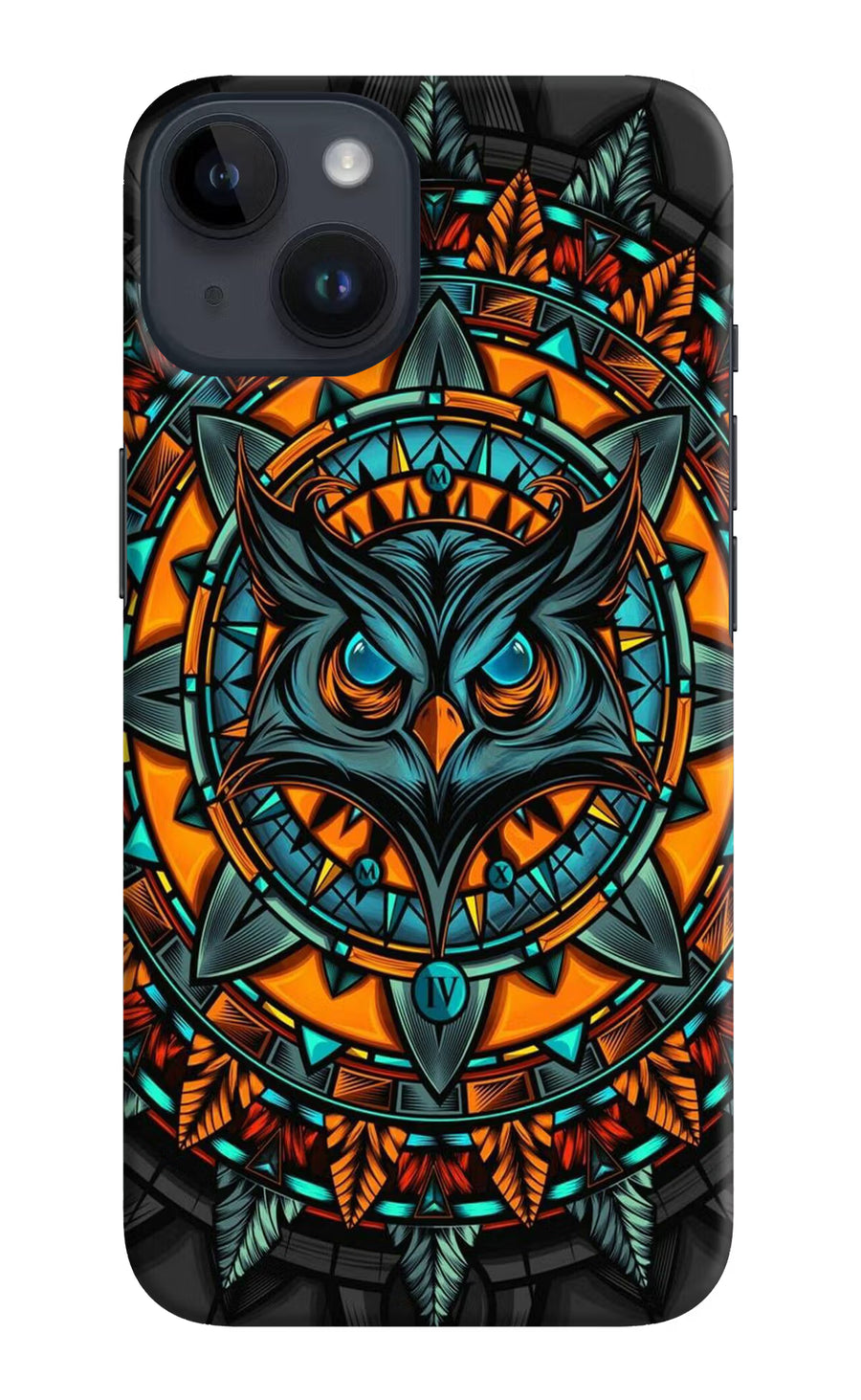 Angry Owl Art iPhone 14 Back Cover, Hard case