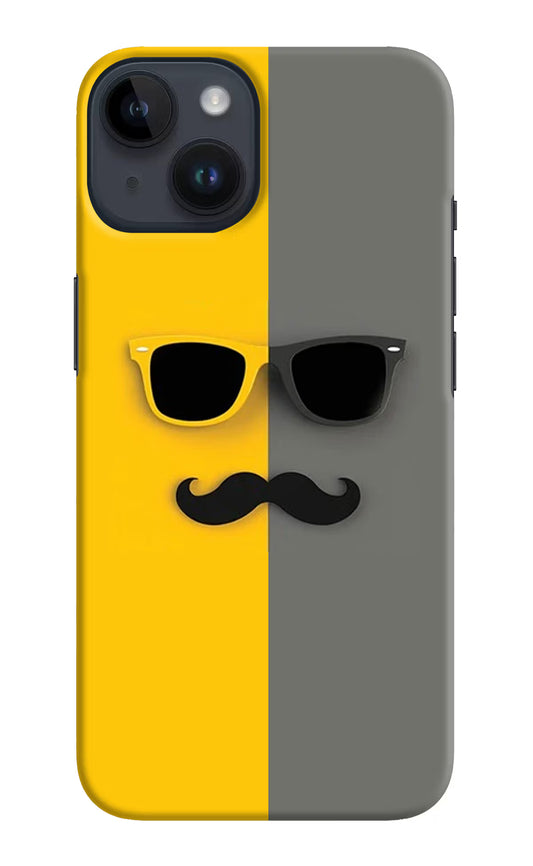 Sunglasses with Mustache iPhone 14 Hard Case Back Cover by Casekaro
