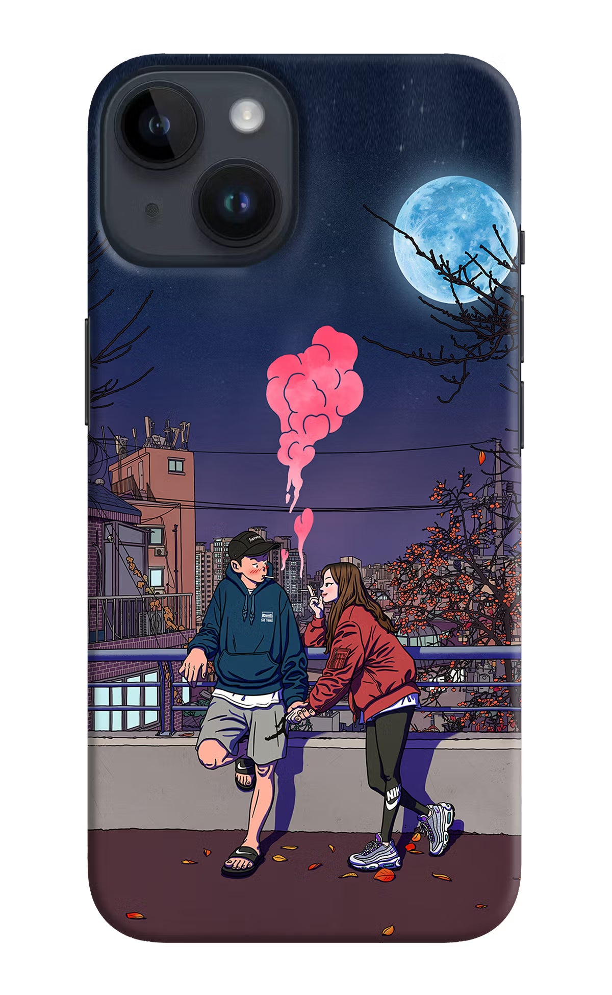 Chilling Couple iPhone 14 Hard Case Back Cover by Casekaro