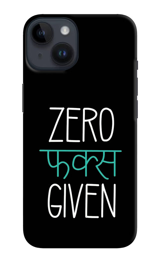 Zero Fucks Given iPhone 14 Hard Case Back Cover by Casekaro