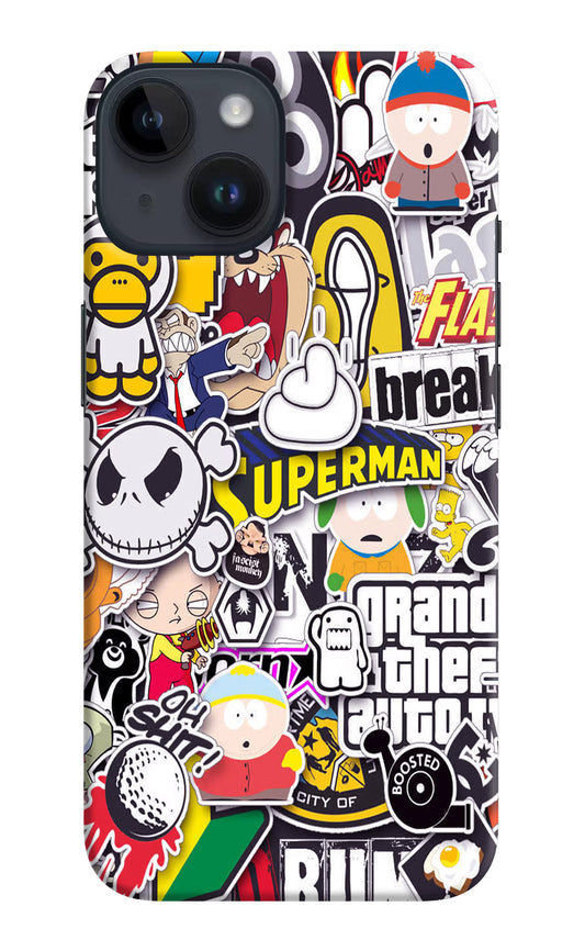 Sticker Bomb iPhone 14 Hard Case Back Cover by Casekaro