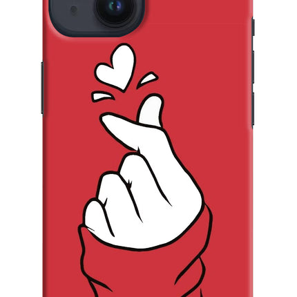 Korean Love Sign iPhone 14 Hard Case Back Cover by Casekaro