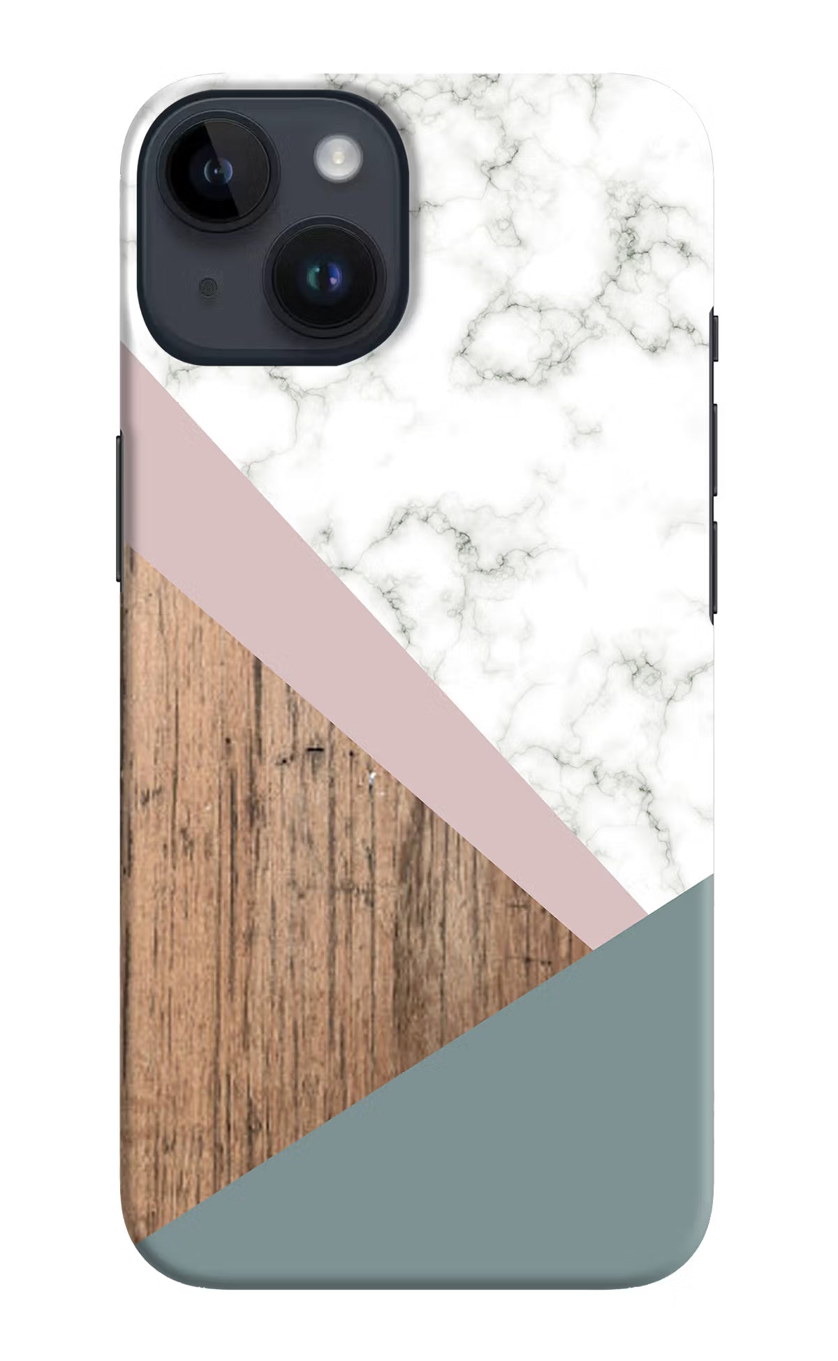 Marble wood Abstract iPhone 14 Hard Case Back Cover by Casekaro