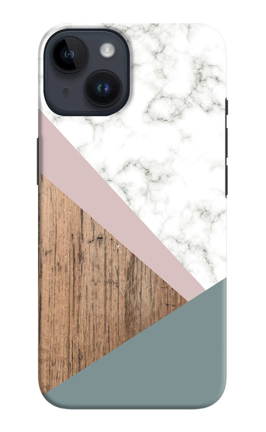 Marble wood Abstract iPhone 14 Hard Case Back Cover by Casekaro