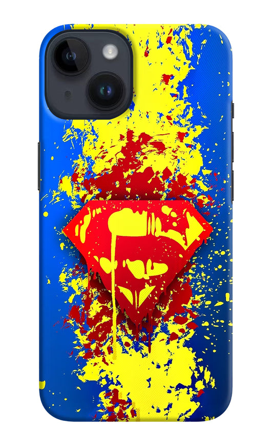 Superman logo iPhone 14 Hard Case Back Cover by Casekaro