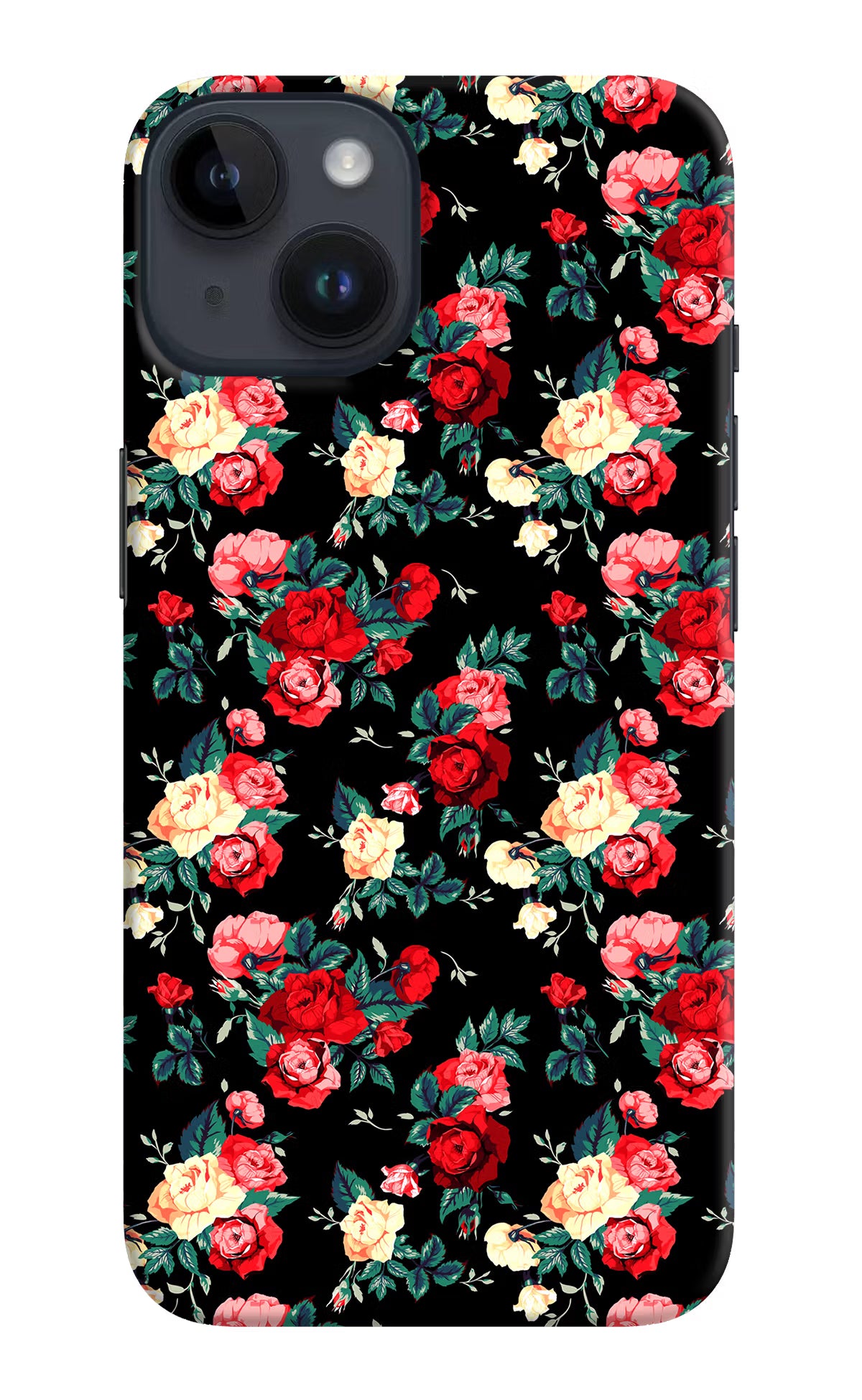 Rose Pattern iPhone 14 Hard Case Back Cover by Casekaro