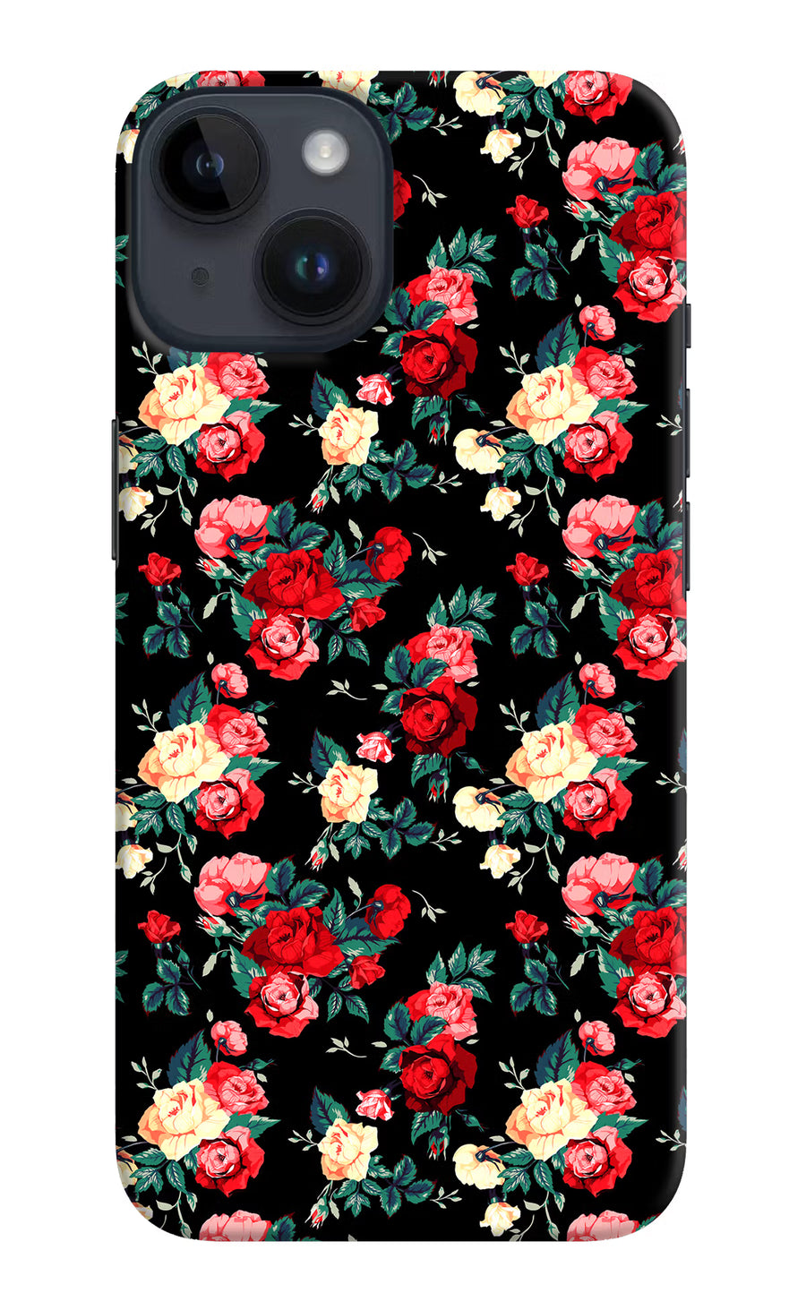 Rose Pattern iPhone 14 Back Cover, Hard case