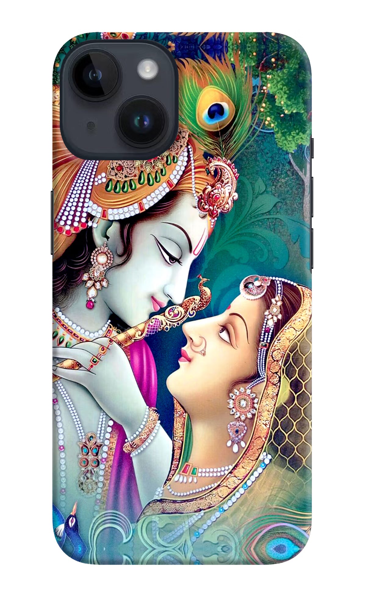 Lord Radha Krishna iPhone 14 Hard Case Back Cover by Casekaro
