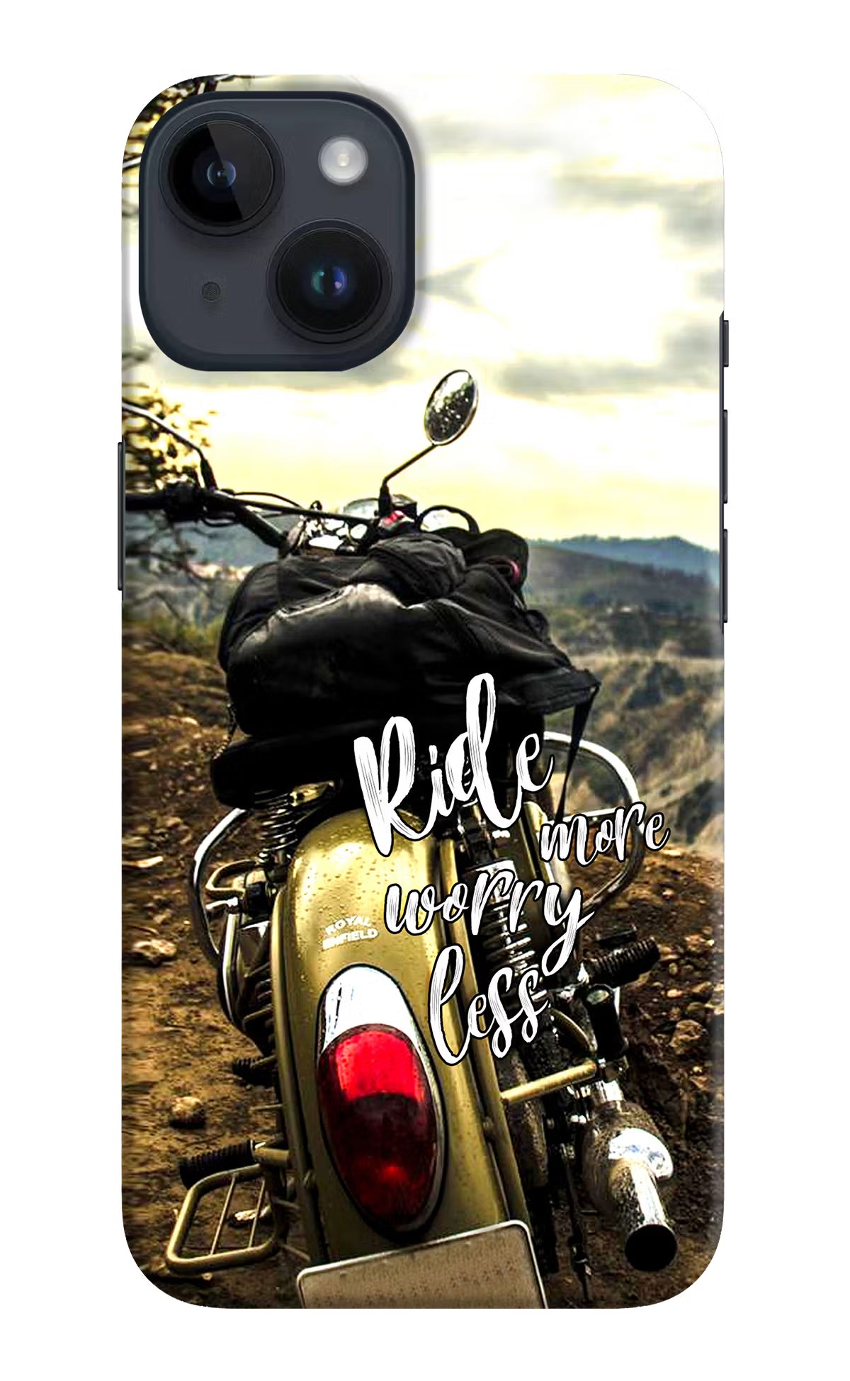 Ride More Worry Less iPhone 14 Hard Case Back Cover by Casekaro