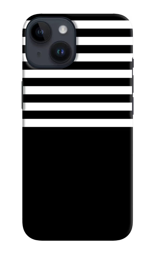 Black and White Print iPhone 14 Hard Case Back Cover by Casekaro