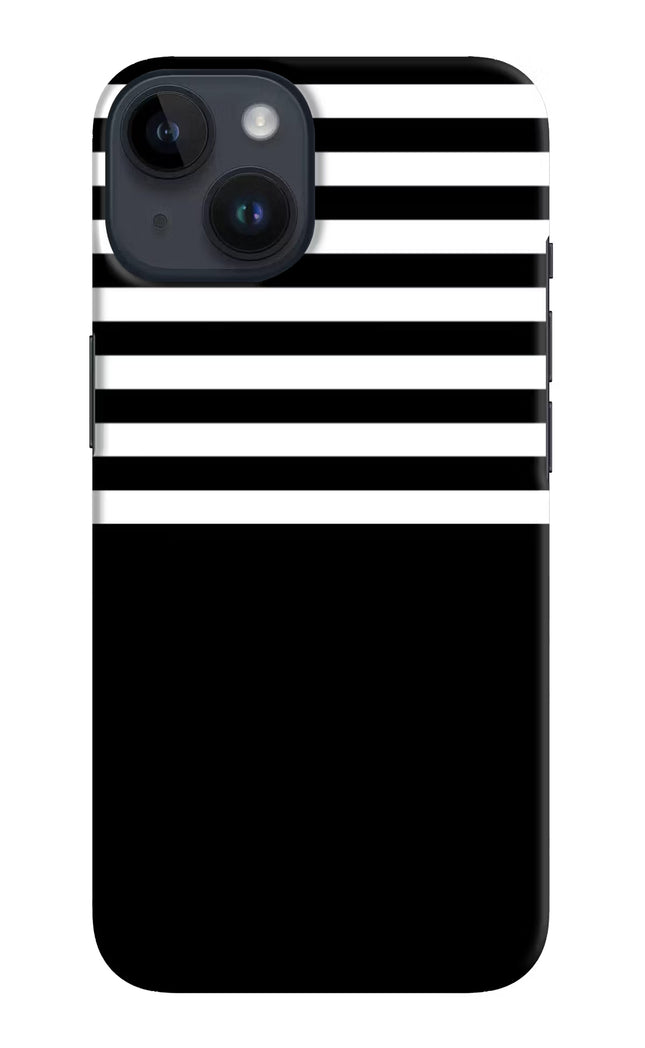 Black and White Print iPhone 14 Hard Case Back Cover by Casekaro